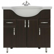 Тумба c раковиной Vod-ok Колумбия 85 цвет венге (боковины белые)