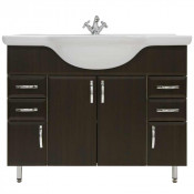 Тумба c раковиной Vod-ok Колумбия 105 цвет венге ( боковины белые )