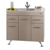 Тумба c раковиной Vod-ok Ницца Д 90 с бельевой корзиной, цвет дуб