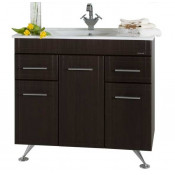 Тумба c раковиной Vod-ok Ницца Д 90 с бельевой корзиной, цвет венге