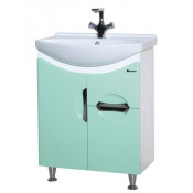 Тумба с раковиной Bellezza ЛАГУНА 65, с одним ящиком, напольная, цвет - салатовый