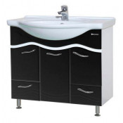 Тумба с раковиной Bellezza МАРИ 75, напольная, цвет - белый/черный
