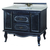 Тумба с раковиной Bellezza Рим 110, напольная, цвет черный с патиной серебро