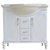 Тумба с раковиной Atoll Barcelona 88*83 cм, lucido (белый глянец)