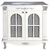 Тумба с раковиной Atoll Venecia 85*89 см, bianco/патина черная