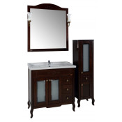 Тумба с раковиной АСБ-Мебель Флоренция Квадро 80 бук тироль витраж, массив ясеня