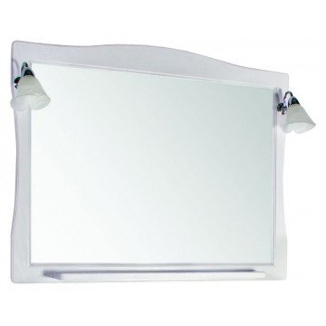 Зеркало АСБ-Мебель Модена 105 белое, патина серебро