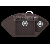 Кухонная мойка Pyramis Alinia арт. 70029801, шоколад, угловая