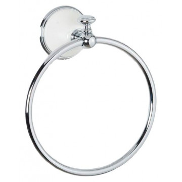 Полотенцедержатель кольцевой Tiffany World Harmony TWHA015bi/cr, белый/хром