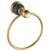 Полотенцедержатель-кольцо Радомир Линия с камнем, золото
