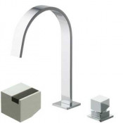 Смеситель Bandini Ice Cube 2 750920PN04LT для раковины, никель/ручка тик