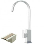 Смеситель Bandini Ice Cube 2 750220PN03LR для раковины, никель/ручка белый дуб