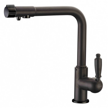 Смеситель Zorg Clean Water ZR 320 YF-33-BL-METALL для кухни под фильтр, цвет черный металл