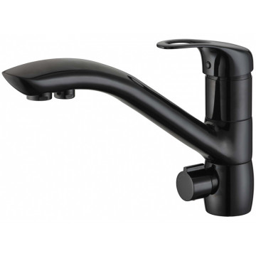 Смеситель Zorg Clean Water ZR 404 KF-BLACK для кухни под фильтр, цвет черный