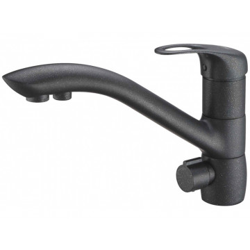 Смеситель Zorg Clean Water ZR 404 KF-BL-METALL для кухни под фильтр, цвет черный металл