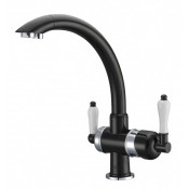 Смеситель Zorg Clean Water ZR 327 YF-CR-BLACK для кухни под фильтр, цвет хром-черный