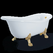 Ванна из литьевого мрамора Migliore BELLA ML.BLL-40.402 DO на лапах Migliore, фурнитура золото, 170x80x64 см