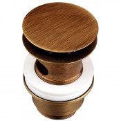 Донный клапан Migliore с переливом арт. ML.RIC-10.106BR - бронза, "клик-клак"