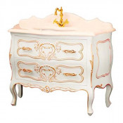 Тумба под раковину Migliore Vittoria ML.VIT-BA115.BI.DO Bianco с декором Dorato