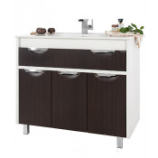 Тумба c раковиной Vod-ok Габи 120, корпус белый, фасад венге