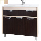 Тумба c раковиной Vod-ok Габи 120, корпус белый, фасад дуб