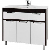 Тумба c раковиной Vod-ok Габи 120, корпус венге, фасад белый