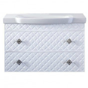 Тумба с раковиной Misty Valencia 100 подвесная с 2 ящиками, цвет белый