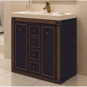 Тумба с раковиной Misty Venezia 90 с 4 ящиками, цвет черный с золотом