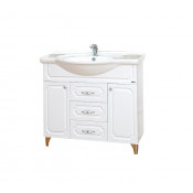 Тумба с раковиной Misty Александра 85, цвет белый металлик