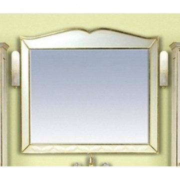 Зеркало Misty Анжелика 100 с сусальным золотом, цвет белый