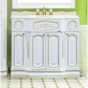 Тумба с раковиной Misty Астория Gold 105 прямая, цвет белый глянцевый