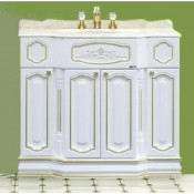 Тумба с раковиной Misty Астория Gold 120 прямая, цвет белый глянцевый