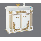 Тумба с раковиной Misty Барокко 120 прямая, цвет белый