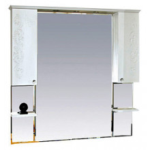 Зеркало-шкаф Misty Вирджиния-бабочка 105, цвет белый фактурный