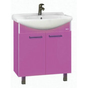 Тумба с раковиной Misty Джулия 75 напольная прямая, цвет сиреневый