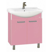 Тумба с раковиной Misty Джулия 85 напольная прямая, цвет розовый