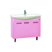 Тумба с раковиной Misty Джулия 105 напольная прямая, цвет розовый