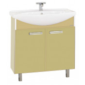 Тумба с раковиной Misty Джулия Qvatro 75 напольная прямая, цвет бежевый