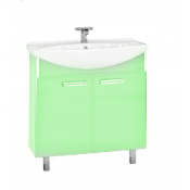 Тумба с раковиной Misty Джулия Qvatro 75 напольная прямая, цвет зеленый