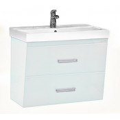 Тумба с раковиной Misty Джулия Qvatro 75 подвесная с 2 ящиками, цвет белый White