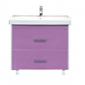 Тумба с раковиной Misty Джулия Qvatro 60 напольная с 2 ящиками, цвет розовый