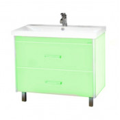 Тумба с раковиной Misty Джулия Qvatro 65 напольная с 2 ящиками, цвет зеленый