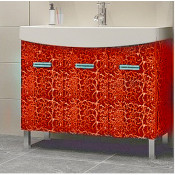 Тумба с раковиной Misty Джулия Краколет 120 напольная прямая, цвет красный