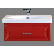 Тумба с раковиной Misty Европа 90 подвесная, цвет красный