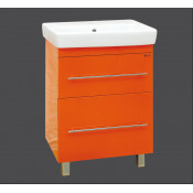 Тумба с раковиной Misty Елена 60 с 2 ящиками, цвет оранж
