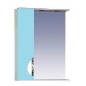 Зеркало-шкаф Misty Жасмин 55, цвет голубой