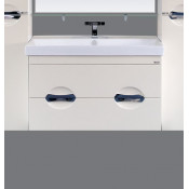 Тумба с раковиной Misty Жасмин 90 подвесная с 2 ящиками, эмаль, цвет черный