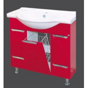 Тумба с раковиной Misty Жасмин 75, пленка, цвет красный