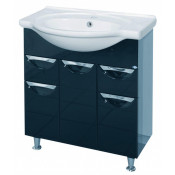 Тумба с раковиной Misty Жасмин 75, пленка, цвет черный