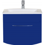 Тумба с раковиной Misty Корсика 70 подвесная с 1 ящиком, цвет синий